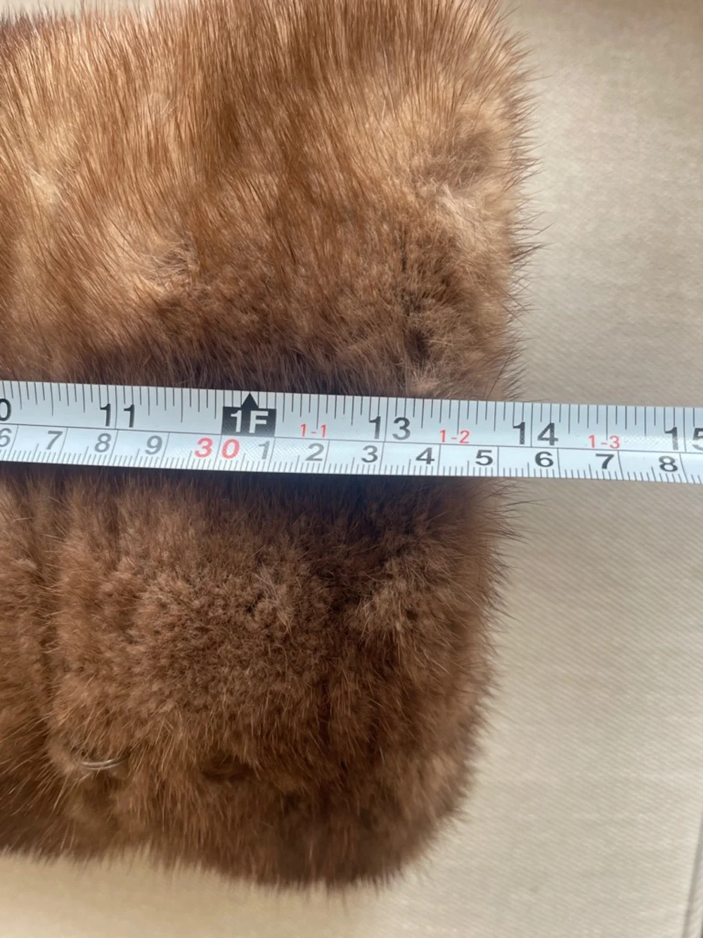 VINTAGE | Genuine Mink Fur Muff Hand Warmer Navy Lining - Picture 5 of 6